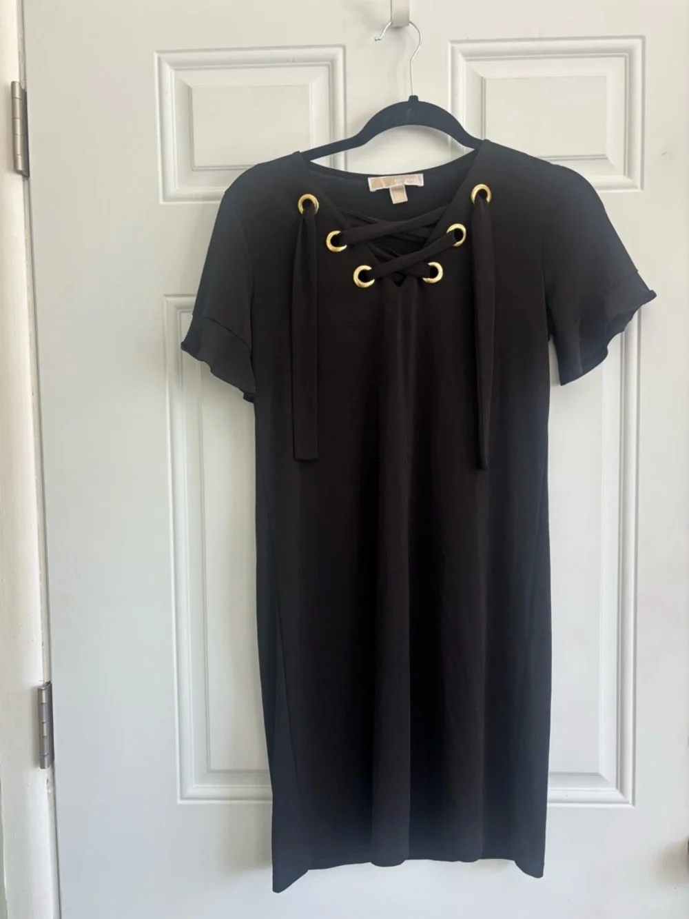 Michael Kors Black Knit Short Sleeve Dress, Size XS